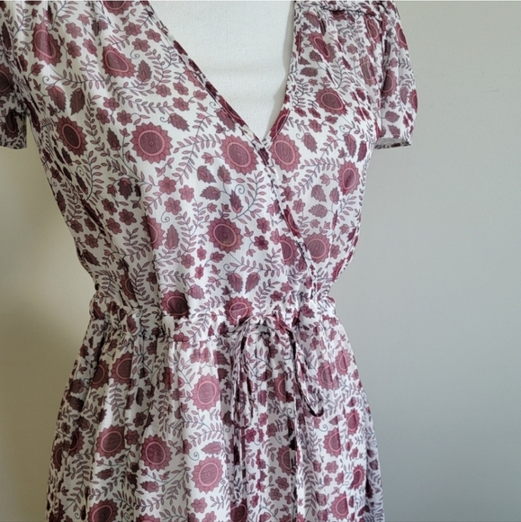 Christy Dawn The Donna Mini Dress in Gooseberry Red Floral Deadstock Fabric XS/S - Picture 3 of 14